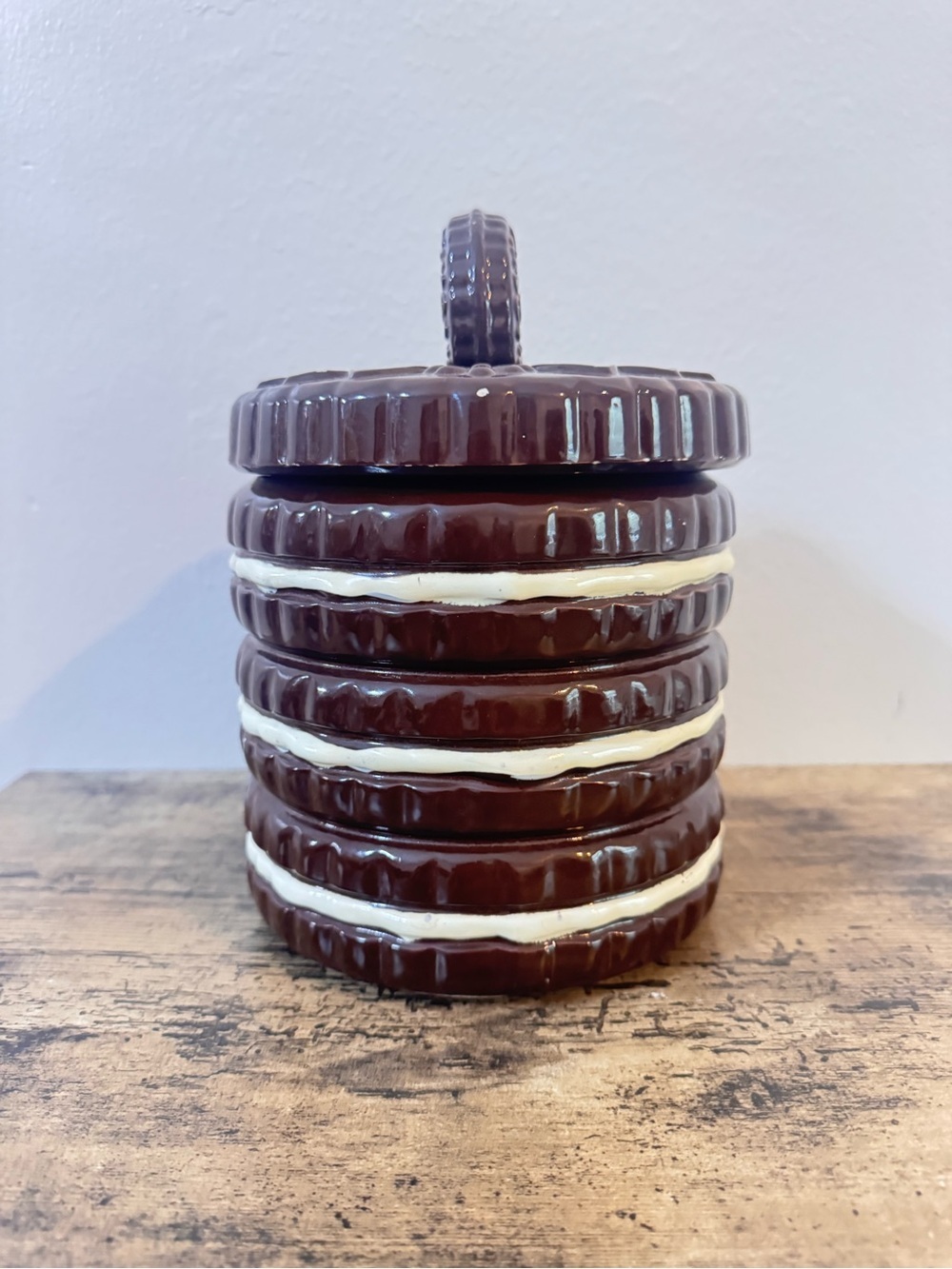 Cookie Stack Ceramic Canister - Chocolate Brown - Picture 4 of 10